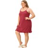 Agnes Orinda Women's Plus Size Comfort Ruffle Hem Polka Dots Sleeveless Nightgown - 3 of 4