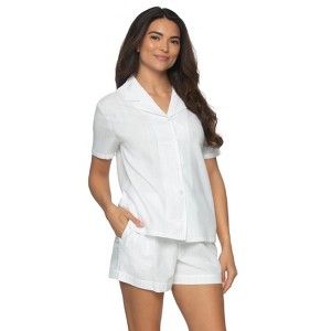 Felina - Mirielle Collar Pajama & Short Set - 100% Cotton Comfort, Lightweight Lounge & Sleepwear - 1 of 2