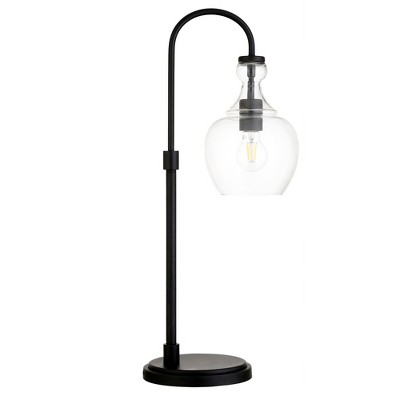 Hudson and Canal 27" Tall Arc Table Lamp with Glass Shade