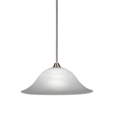 Toltec Lighting Paramount 1 - Light Pendant in  Brushed Nickel with 20" White Alabaster Swirl Shade