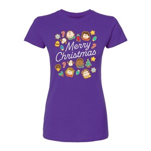 Women's - Peanuts - Merry Christmas Cookies Fitted Graphic T-Shirt - 1 of 2