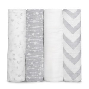 Muslin Swaddle Blankets Neutral Receiving Blanket for Boys and Girls by Comfy Cubs - 1 of 4