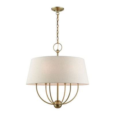 Livex Lighting Cartwright 6 - Light Pendant in  Antique Brass