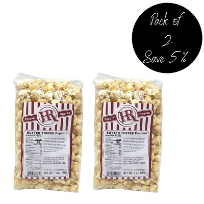 HR Poppin' Snacks 7 oz Butter Toffee Popcorn - Pack of 2