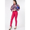 Slickblue Deep Red Faux Suede Skinny Pants, Stretchy Material, Form-Fitting Style, Size S-L - 3 of 4