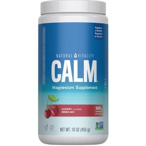 Natural Vitality Calm Magnesium Supplement | Anti-Stress Drink Mix Powder | Cherry Flavor | 16 oz - 1 of 4