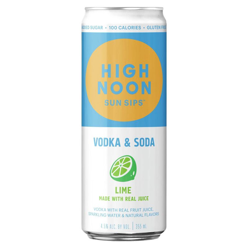 High Noon Sun Sips Lime Vodka Hard Seltzer - 4pk/12 fl oz Cans, 3 of 6