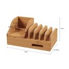 Hastings Home Device Organizing Caddy- For Tablets, Phones and Watches- Natural Bamboo Countertop Cord Management - 4 of 4