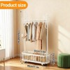 40” Metal Clothing Rack w/Wheels, Rolling Clothes Racks for Hanging Clothes w/Storage Shelf, Clothes Hanger Racks for Bedroom, Living Room - 4 of 4