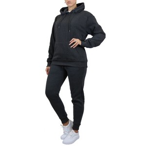 Galaxy By Harvic Women's Loose Fit Fleece-Lined Pullover Hoodie & Jogger 2-Piece Set - 1 of 4