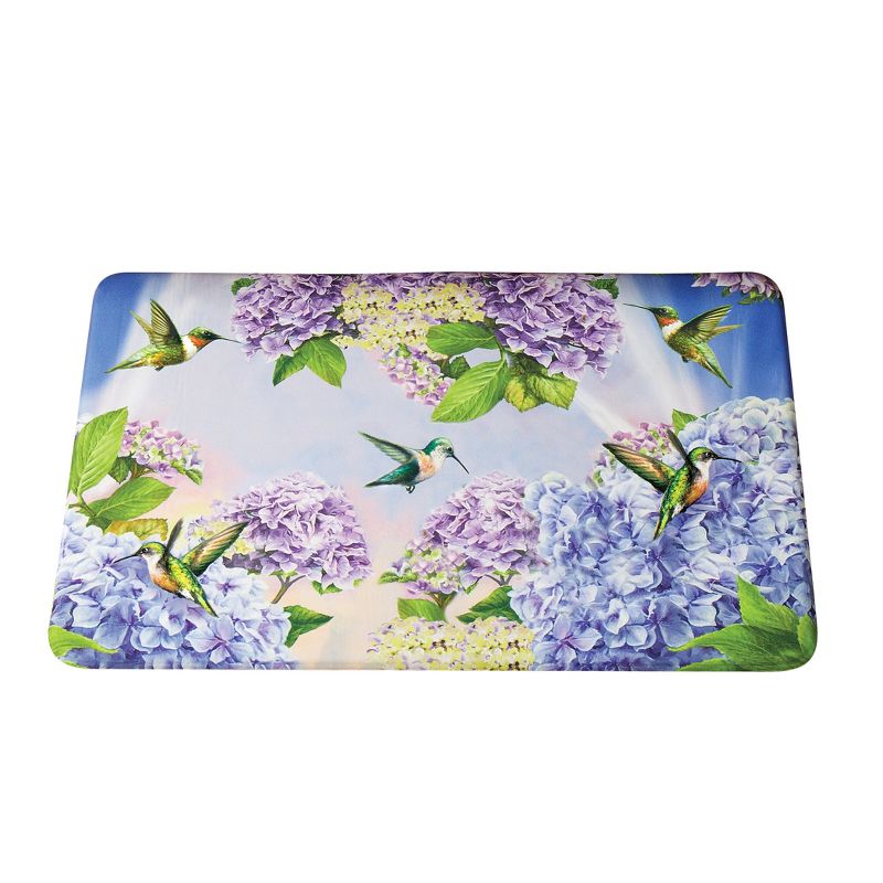 Collections Etc Hummingbirds and Hydrangeas Anti-Fatigue Kitchen Mat 18X30, 1 of 4