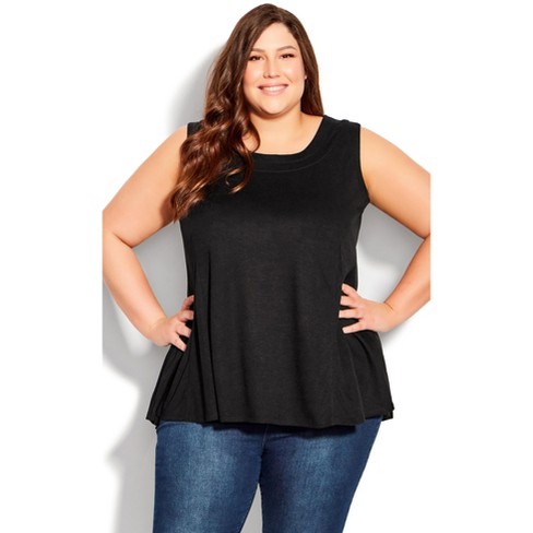 Avenue | Women's Plus Size Fit N Flare Tank - Black - 20w : Target