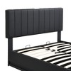 Lift Up Storage Bed Frame with Charging Station & Led Lights, Upholstered Platform Bed with Headboard, Hydraulic Lift System - 3 of 4