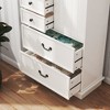 51'' Farmhouse Drawer Chest with Sliding Door, Multi-Storage Drawer Dresser with 5 Drawers and Storage Shelf White - 4 of 4