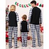Clearlove Christmas Pajamas Contrast Color One Piece Pajamas Long Sleeve Shirts Casual Matching Sets for Kids - 2 of 4