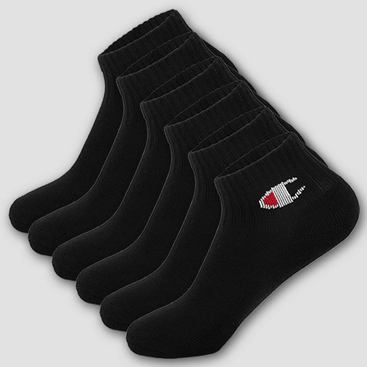 Champion Boys' 6pk Ankle Socks - Black
