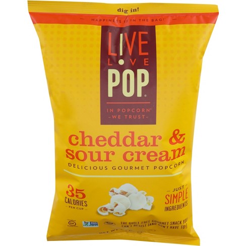 Live Love Pop Cheddar And Sour Cream Popcorn - Case Of 12 - 4.4 Oz : Target