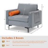 Costway Fabric Accent Armchair Single Sofa w/ Bolster & Side Storage Pocket Ash Grey - 4 of 4
