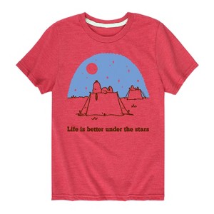Boys' - Peanuts - Life Is Better Under The Stars Short Sleeve Graphic T-Shirt - 1 of 4