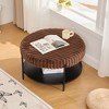 Sapphtopaz Ottoman Faux Fur Foot Stool with Metal Legs Modern Ottoman with Wooden Open Storage Shelf for Living Room, Bedroom, Entryway - 2 of 4