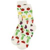 Memoi Vegetable Medley Bamboo Blend Crew Sock Ivory 9-11 - 3 of 4
