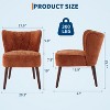 Modern Wingback Accent Chair – Upholstered Fabric with Wooden Legs for Living Room, Office, or Bedroom (Green/Brown) - 2 of 4