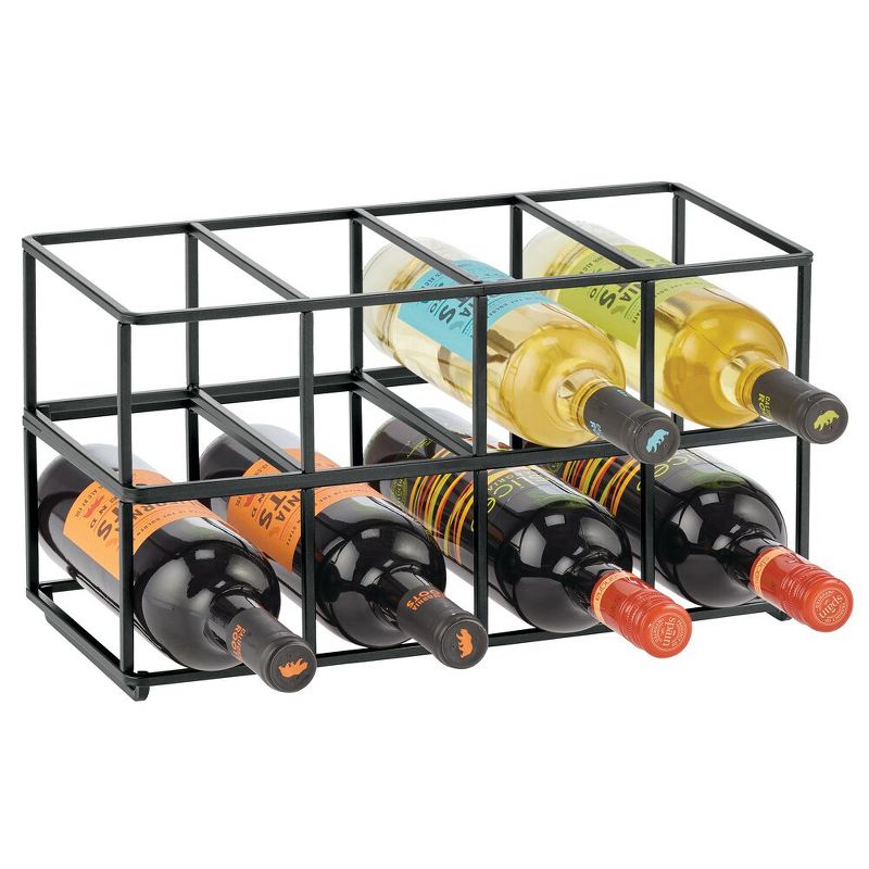 mDesign Metal Wine Rack Storage Holder, 8 Bottles - 2 Pack, 1 of 7