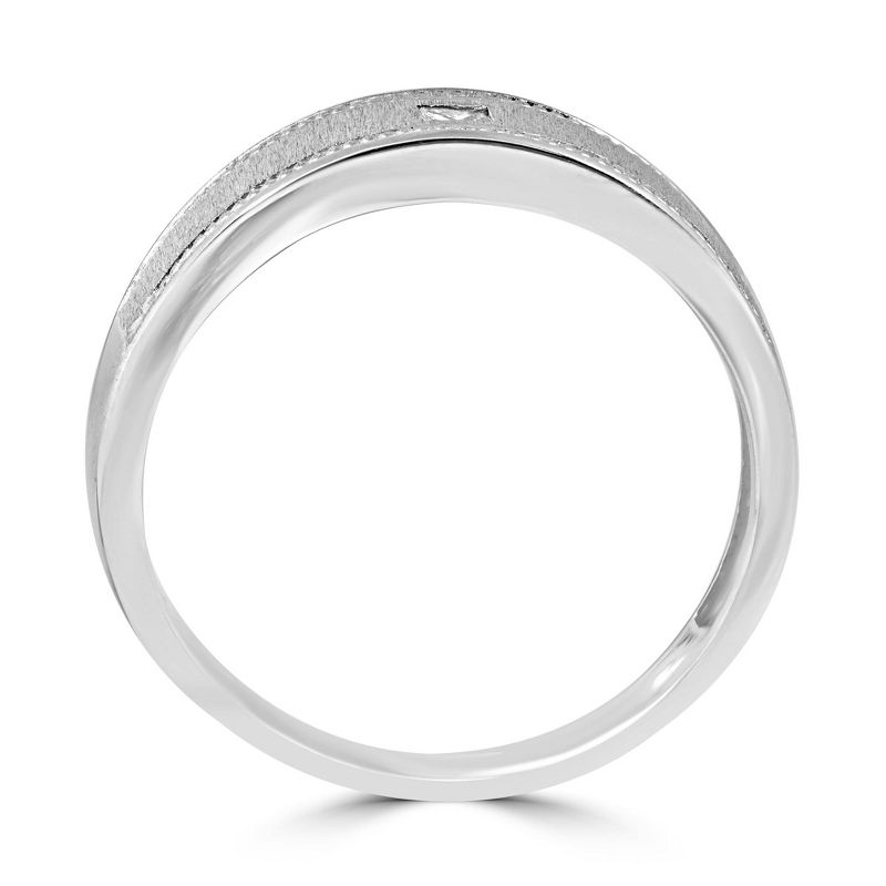 Pompeii3 Mens Princess Cut Diamond Wedding Ring 10K White Gold, 3 of 5