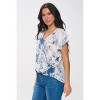 WEST K Women's Leah V Neck Short Dolman Sleeve Front Knob Blouse - 2 of 4
