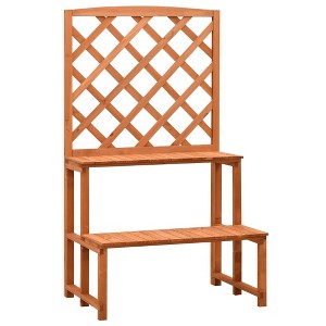 vidaXL Plant Stand with Trellis Orange 27.6"x16.5"x47.2" Solid Firwood - 1 of 4
