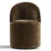 Dining Chairs Set of 3 Chenille Upholstered Dining Chair with Wheels Modern Round Dining Room Chair for Kitchen,Living Room -Tanpinhause - 3 of 4