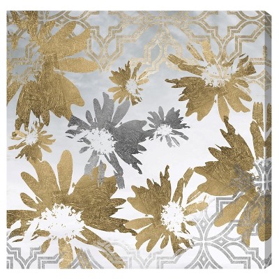 20" x 20" Golden Garden Abstract Unframed Canvas Wall Art in Gold - Unbranded