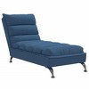 vidaXL Chaise Lounge with Cushions Blue Fabric - 2 of 4