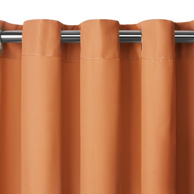 Connor Orange Polyester Room-Darkening Grommet Window Panel 52" x 108"
