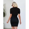 Womens Lightweight Shrugs Short Sleeve Open Front Cropped Cardigan Crochet Knit Sweater - 2 of 4