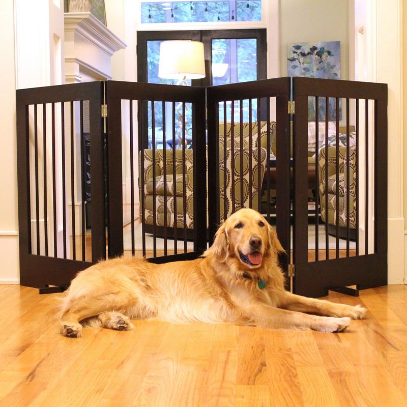 Cardinal Gates 4PG 4-Panel Freestanding Pet Gate - Adjustable Wooden Dog Gate, 1 of 7
