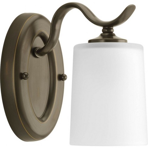 Progress Lighting, Inspire Collection, 1-Light Wall Sconce, Antique Bronze, Etched Glass Shade - image 1 of 2