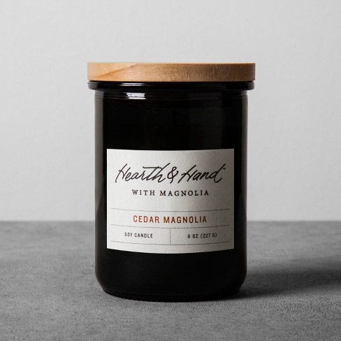 8oz Cedar Magnolia Lidded Jar Container Candle - Hearth & Hand™ with Magnolia - image 1 of 3