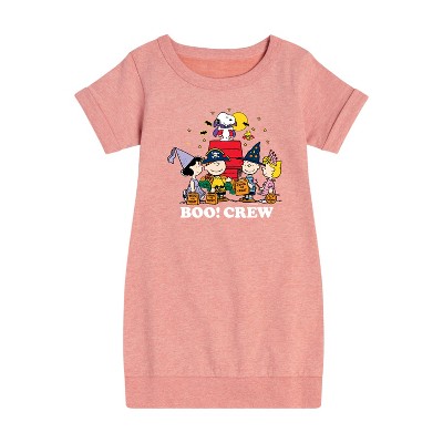 Girls' - Peanuts - Boo Crew Graphic Short Sleeve Fleece Dress