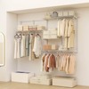 Costway 4-8 FT Wall-Mounted Closet Organizers and Storage System with Hanging Rod White/Gray - 4 of 4