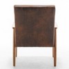 Vynxaria Classic Mid-Century Modern Arm Chair with Solid Wood Arms & Leather-Look Upholstery - 2 of 4