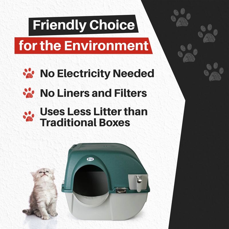 Omega Paw Elite Roll 'N Clean Self Cleaning Litter Box with Integrated Litter Step and Unique Sifting Grill, 4 of 7