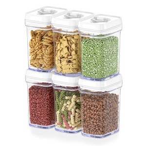 DWËLLZA KITCHEN White Lids Clear Plastic Airtight BPA-Free Food Storage Containers - 1 of 4