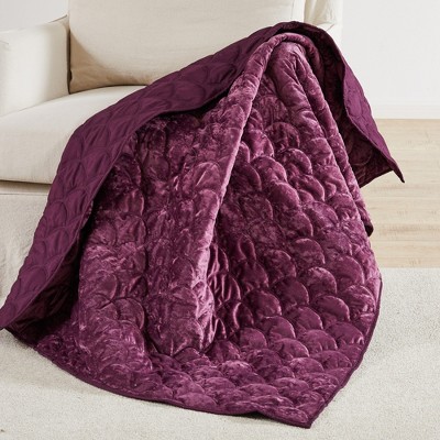 ETRO HOME fringed cotton throw blanket - Purple