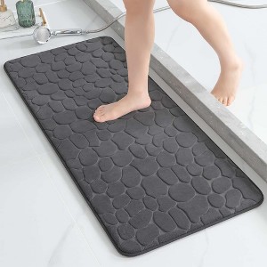 Evideco French Home Goods 3D Pebble Memory Foam Bath Mats - Bath Mat, Runner Mat, and Contour Mat Available in 10 Colors - 1 of 4