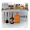 Stainless Steel Range Backsplash with Shelf, Wall Mount Kitchen Back Panel with Knife Rack, Range Hood Wall Shield with Pre-Drilled Holes - 2 of 4