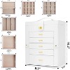 6-Tier Jewelry Box Organizer with 5 Drawers Leather Jewelry Storage Case for Women Girls Holder Organizer with Mirror - 3 of 4