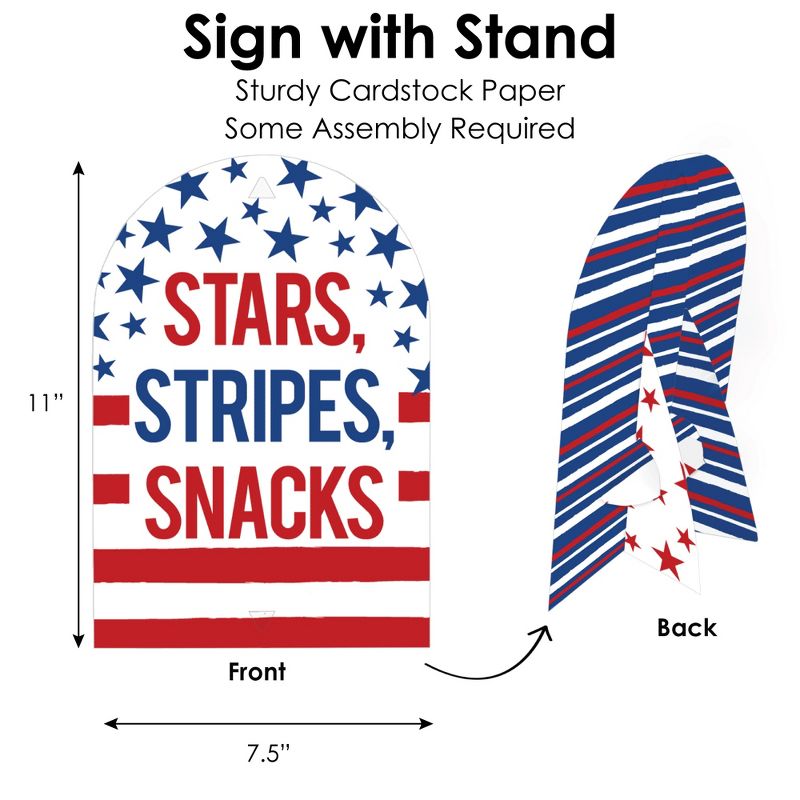 Big Dot of Happiness Stars & Stripes - DIY Patriotic Party Signs - Snack Bar Decorations Kit - 50 Pieces, 6 of 11