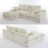 VASIP "99" Modular L-Shaped Sleeper Sectional Sofa Set - Modern Minimalist 2-Piece Upholstered Couch, No Assembly Required,White - 3 of 4