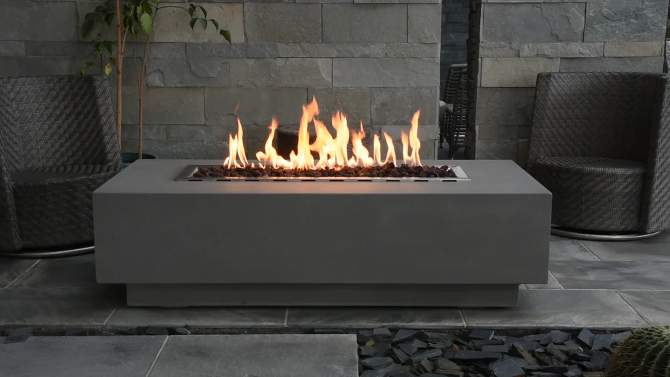 Granville 60&#34; Natural Gas Fire Pit Outdoor Backyard Patio Heater - Elementi, 2 of 8, play video